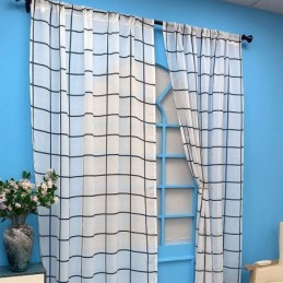 Tenda A Traliccio In Voile Su Misura, Tende Trasparenti Per Soggiorno E Camera Da Letto