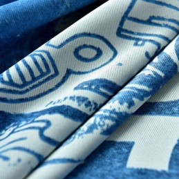 Tenda Oscurante Stampata Con Motivo A Cartoni Animati Blu Dello Spazio, Su Misura Per La Camera Dei Bambini.
