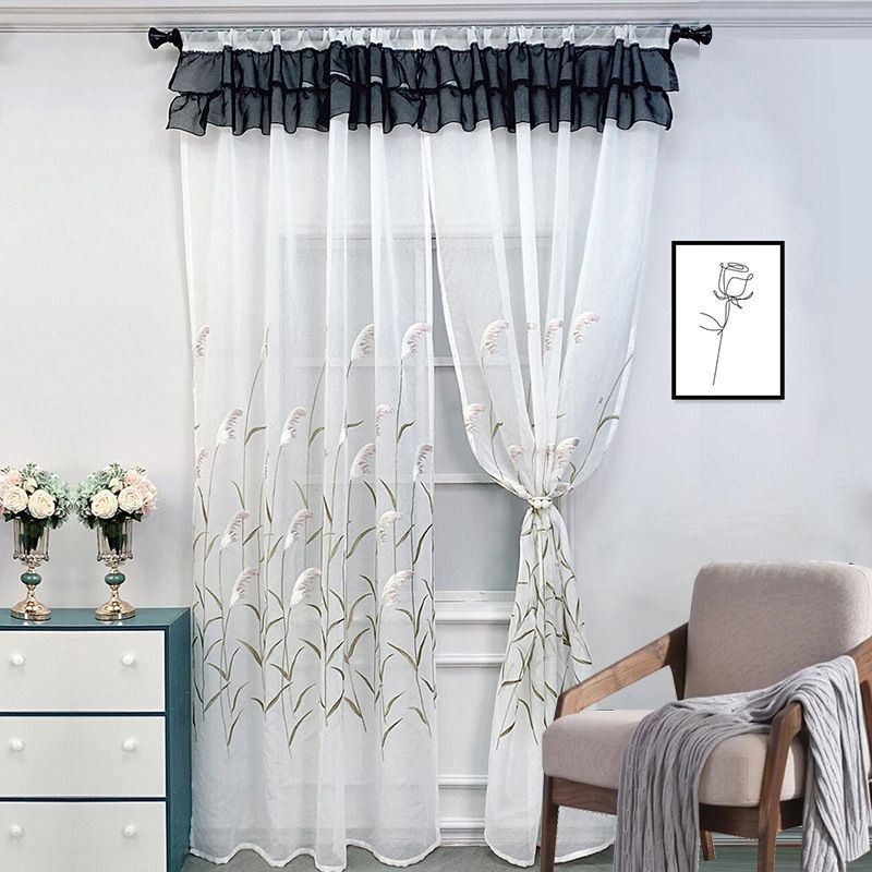 Tende Moderne In Tulle Ricamato, Trasparenti, In Voile, Per Soggiorno E Camera Da Letto