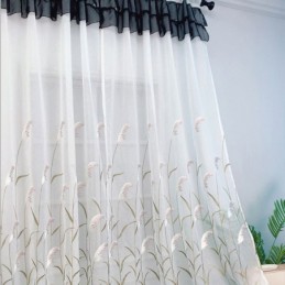 Tende Moderne In Tulle Ricamato, Trasparenti, In Voile, Per Soggiorno E Camera Da Letto