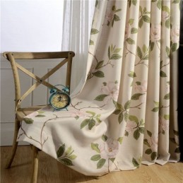 Tenda Rurale Americana Su Misura, Tessuto Di Cotone Protettivo Per L'Ambiente, Stampa Di Fiori Freschi.