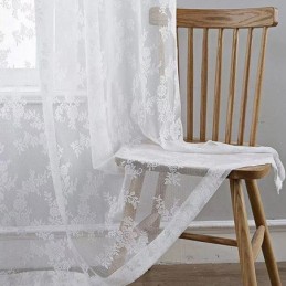 Tenda Moderna In Tulle Su Misura, Tenda Floreale In Voile Trasparente Per Soggiorno