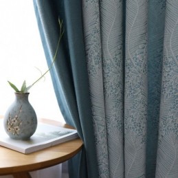 Tenda Oscurante Su Misura, Stile Europeo Semplice, In Morbido Cotone Blu Jacquard, Decorativa Per Camera Da Letto.