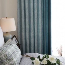 Tenda Oscurante Su Misura, Stile Europeo Semplice, In Morbido Cotone Blu Jacquard, Decorativa Per Camera Da Letto.