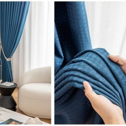 Tenda Jacquard Pied De Poule Su Misura, Tenda Ad Alta Ombreggiatura Per Soggiorno, Camera Da Letto