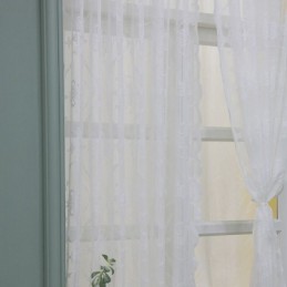 Tende Bianche Trasparenti Per Finestre, Tende In Voile Con Piante Per Soggiorno, Camera Da Letto