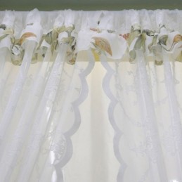 Tende Bianche Trasparenti Per Finestre, Tende In Voile Con Piante Per Soggiorno, Camera Da Letto