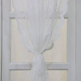 Tende Bianche Trasparenti Per Finestre, Tende In Voile Con Piante Per Soggiorno, Camera Da Letto