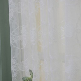 Tende Bianche Trasparenti Per Finestre, Tende In Voile Con Piante Per Soggiorno, Camera Da Letto