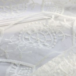 Tenda Semplice Trasparente Su Misura, Tenda Bianca, Ricamo Coordinato, Soggiorno