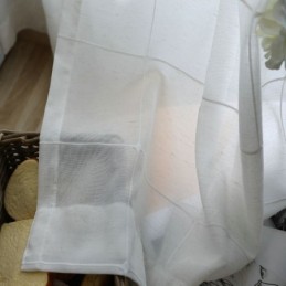 Tenda Trasparente Minimalista Su Misura, Pannello Grande In Voile Jacquard A Traliccio, Soggiorno.