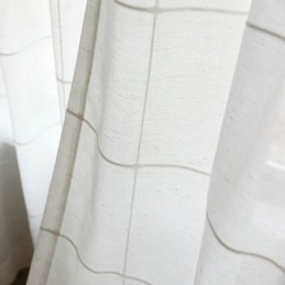 Tenda Trasparente Minimalista Su Misura, Pannello Grande In Voile Jacquard A Traliccio, Soggiorno.