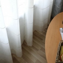 Tenda Trasparente Minimalista Su Misura, Pannello Grande In Voile Jacquard A Traliccio, Soggiorno.