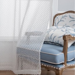 Tenda Trasparente Bianca Su Misura, Tenda In Voile Goffrato Per Soggiorno, Camera Da Letto