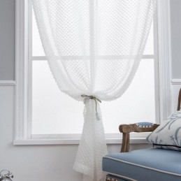 Tenda Trasparente Bianca Su Misura, Tenda In Voile Goffrato Per Soggiorno, Camera Da Letto