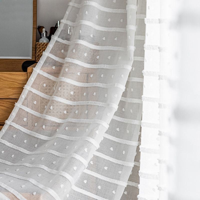 Tenda Bianca Trasparente, Tenda Su Misura, Tende In Tulle Ricamato Per Soggiorno