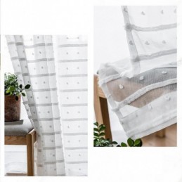 Tenda Bianca Trasparente, Tenda Su Misura, Tende In Tulle Ricamato Per Soggiorno