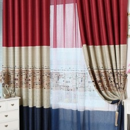 Tenda Oscurante In Stile Britannico Su Misura Con Motivi A Torre, Tende Stampate Per Il Soggiorno