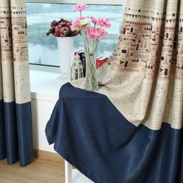 Tenda Oscurante In Stile Britannico Su Misura Con Motivi A Torre, Tende Stampate Per Il Soggiorno