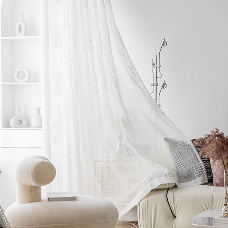 Tenda Nordica Trasparente Su Misura, In Tulle Goffrato, Per Soggiorno E Camera Da Letto