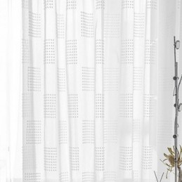Tenda Nordica Trasparente Su Misura, In Tulle Goffrato, Per Soggiorno E Camera Da Letto