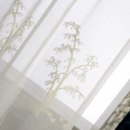 Tenda Trasparente Classica Su Misura, Tende In Tulle Ricamato Di Bambù Per Soggiorno