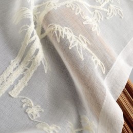 Tenda Trasparente Classica Su Misura, Tende In Tulle Ricamato Di Bambù Per Soggiorno