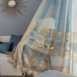 Tenda Di Lusso In Tulle Ricamato Su Misura, Tenda In Voile Trasparente Per Soggiorno