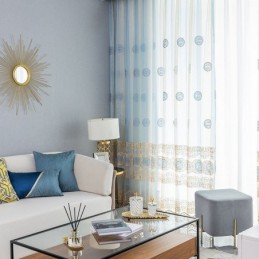 Tenda Di Lusso In Tulle Ricamato Su Misura, Tenda In Voile Trasparente Per Soggiorno