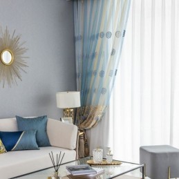 Tenda Di Lusso In Tulle Ricamato Su Misura, Tenda In Voile Trasparente Per Soggiorno