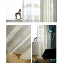 Tenda Trasparente Ricamata Su Misura, Tenda Minimalista Classica In Voile Per Soggiorno E Camera Da Letto