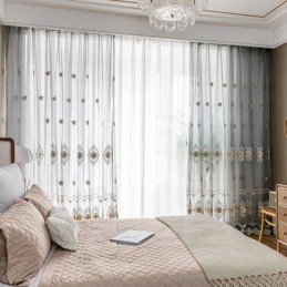Tenda In Tulle Ricamato Su Misura, Tenda Europea Di Lusso, Voile Trasparente Per Soggiorno