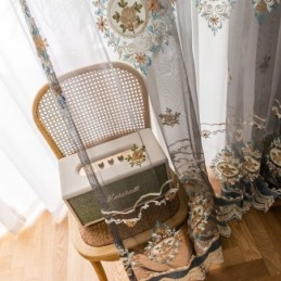 Tenda In Tulle Ricamato Su Misura, Tenda Europea Di Lusso, Voile Trasparente Per Soggiorno