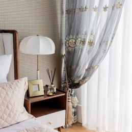 Tenda In Tulle Ricamato Su Misura, Tenda Europea Di Lusso, Voile Trasparente Per Soggiorno