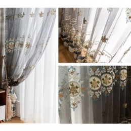 Tenda In Tulle Ricamato Su Misura, Tenda Europea Di Lusso, Voile Trasparente Per Soggiorno