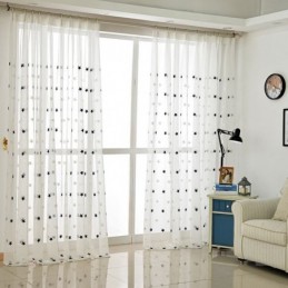 Tenda Trasparente In Voile Con Ricamo A Stella, Su Misura, Per Soggiorno, Camera Da Letto, Porta In Vetro, Finestra