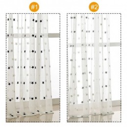 Tenda Trasparente In Voile Con Ricamo A Stella, Su Misura, Per Soggiorno, Camera Da Letto, Porta In Vetro, Finestra