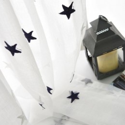 Tenda Trasparente In Voile Con Ricamo A Stella, Su Misura, Per Soggiorno, Camera Da Letto, Porta In Vetro, Finestra