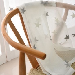 Tenda Trasparente In Voile Con Ricamo A Stella, Su Misura, Per Soggiorno, Camera Da Letto, Porta In Vetro, Finestra