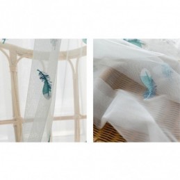 Tenda Trasparente Ricamata Con Piume, Su Misura, Minimalista, Traspirante, Per Soggiorno, Camera Da Letto