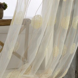 Delicata Tenda Trasparente Su Misura, Tende In Tulle Ricamato Per Soggiorno