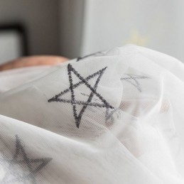 Tenda Ricamata Di Alta Qualità Su Misura Con Motivo A Pentagramma, Trasparente, Per Soggiorno, Camera Da Letto