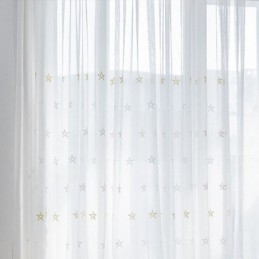 Tenda Ricamata Di Alta Qualità Su Misura Con Motivo A Pentagramma, Trasparente, Per Soggiorno, Camera Da Letto
