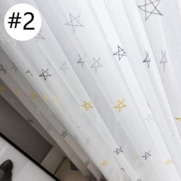 Tenda Ricamata Di Alta Qualità Su Misura Con Motivo A Pentagramma, Trasparente, Per Soggiorno, Camera Da Letto