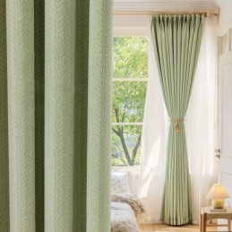 Tende Oscuranti Jacquard A Foglie Per Il Soggiorno