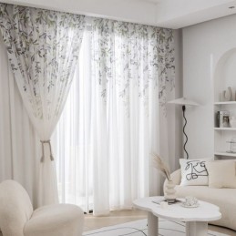 Tenda In Voile Con Motivo A Vite, Su Misura, Stampata, Per Soggiorno, Camera Da Letto