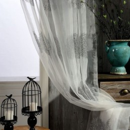 Moderna Tenda In Tulle Ricamato Su Misura, Tenda In Voile Trasparente Per Soggiorno E Camera Da Letto