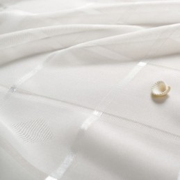 Tenda Trasparente Jacquard Geometrica Su Misura, Tenda Di Lusso In Tulle Per Soggiorno E Camera Da Letto