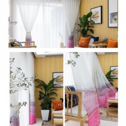 Tenda Trasparente In Stile Nordico, Su Misura, In Voile Stampato, Per Soggiorno E Camera Da Letto