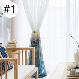 Tenda Trasparente In Stile Nordico, Su Misura, In Voile Stampato, Per Soggiorno E Camera Da Letto